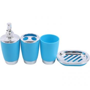 4-Piece Bathroom Accessories: Soap Case, Toothbrush Holder, Mouthwash Cup, Soap Dispenser