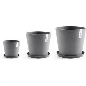ECOPOTS Amsterdam Blumentopf-Set, 3 Größen mit passendem Untersetzer