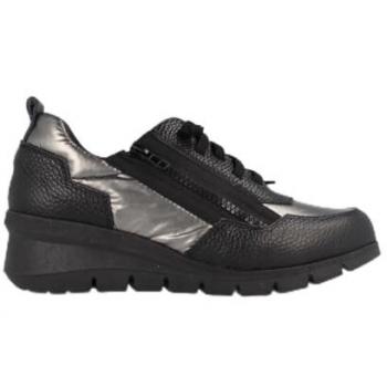 MARILA Sneakers de piel para mujer con plantilla cómoda ENCINA NEGRO
