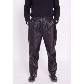 Pantalones casuales de PU para hombre, primavera otoño, talla grande