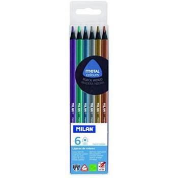 Milan 6 Metallic Triangle Pencils – Boxed