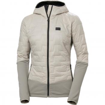 Giacca isolante ibrida Helly Hansen con cappuccio grigio beige donna