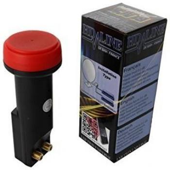 HD‑LINE Twin‑LNB Black 62 dB/0,1 dB, 2‑Port‑Version für Astra & Co
