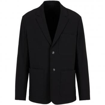 Emporio Armani Men's Lightweight Black Nylon Formal Jacket, Size 52