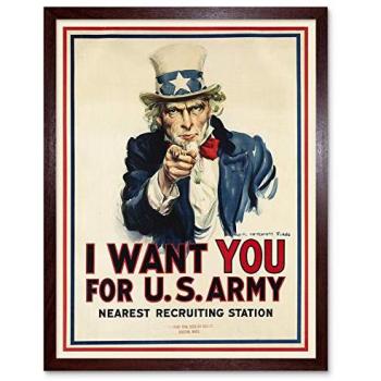 Patriotic Soldier Iconic Poster 12x16