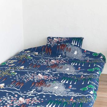 Moomin Slaapkamerdeken hoes enkel, navy, 150x210 cm