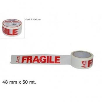 Nastro adesivo per imballaggio fragile, 50mm x 66m, 12 pz