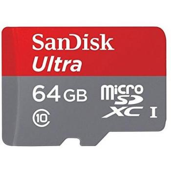 SanDisk Ultra Class 10 64GB MicroSDXC, UHS-I, SD Adapter Included