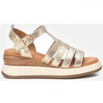 Sandalias de cuña de piel para mujer con hebilla Carmela