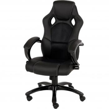 AC Design Monaco Executive Chair – Schwarz, Kunstleder/ Mesh, 62 × 119 × 70 cm