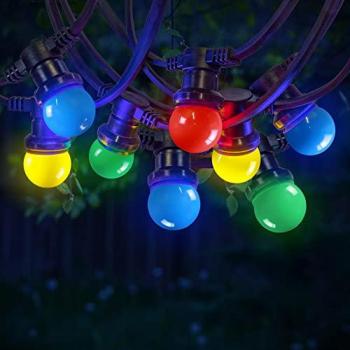 Guirlande Guinguette 30 m, Multicolore, IP65, 30 Bulbes LED