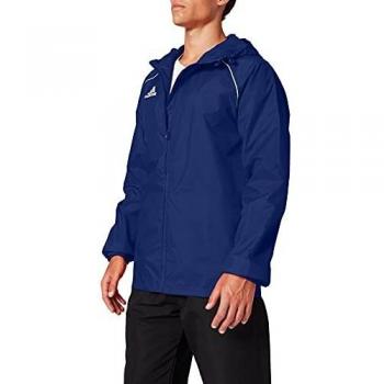 Adidas Men's Core 18 Rain Jacket, Dark Blue/White, Large