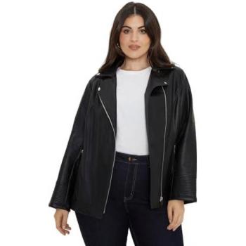 Curve Black Faux Leather Biker Jacket