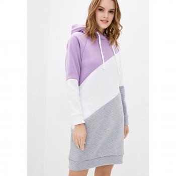 ISSA Plus L Stylish Hoodie Dress Gray/Green
