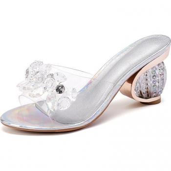 Talons Hauts Crystalline – Sandales Transparentes