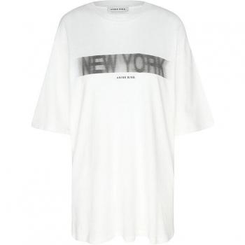 Anine Bing Ivory T-Shirt with Print