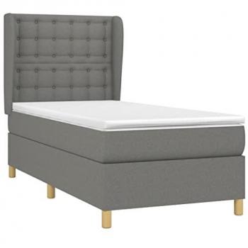 VidaXL Boxspringbett mit Matratze 90x190 cm Dunkelgrau