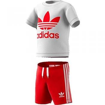Pantalones Cortos Trefoil Adidas para Niños Color Blanco/Escarlata Modelo Ed7667