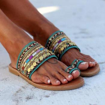 Bequeme Frauenkippsandalen im Boho-Look