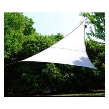 Voile de protection solaire triangulaire 5x5x5 en polyester blanc