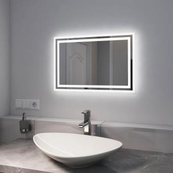 Lumière d’Artisan 60x40 cm – Miroir LED avec réglage de température lumineuse, anti-buée et bouton marche/arrêt
