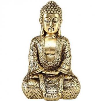 Buddha Deko Skulptur Asia Figur gold Schlaf Gäste Zimmer Feng Shui Statue 30 cm