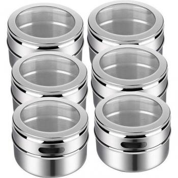 Stainless Steel Spice Jars with Magnetic Wall Mount