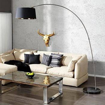 Retro Bogenstehlampe BANGO, verstellbar, Schwarz, E27