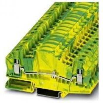 Morsetto di protezione triplo Phoenix Contact UTMED 6-PE, 2 poli, sezione da 0.2 a 10 mm², Verde/Giallo, confezione da 50 pezzi
