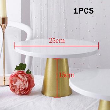 Chic White Metal Cake Tray for Christmas and Special Events
