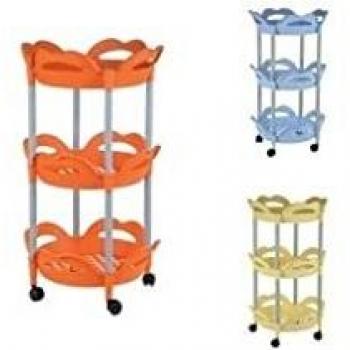 Carrello Plastica 3 Cestelli con Ruote