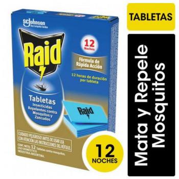Tabletas Antimosquitos Raid, 12 Unidades