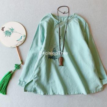 Top cheongsam de lino