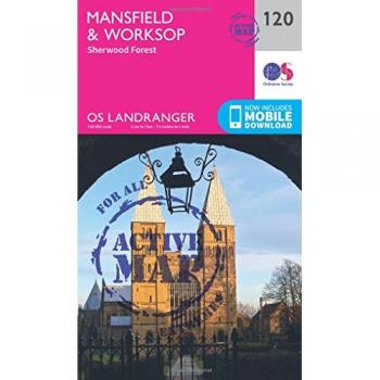 Ordnance Survey Landranger Active 120 Mansfield & Worksop, Sherwood Forest Map With Digital Version