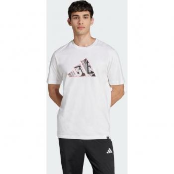 Camiseta adidas hombre con diseño de logo en blanco