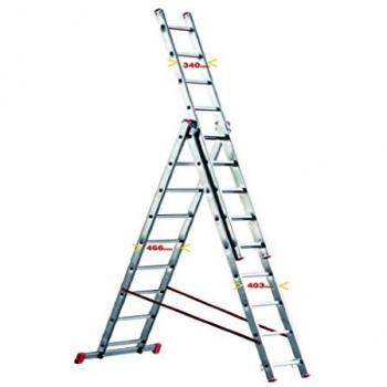 Escalera multifuncional 3 secciones 11+11+11 peldaños