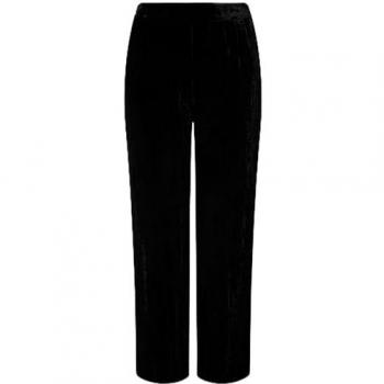 Ulla Popken Samthose Damen, schwarz, Größe 50/52, Viskose/Polyester/Synthetische Fasern