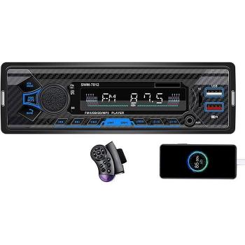 Estéreo 1 Din para coche, 7 táctil, MP3, Bluetooth y carga USB dual