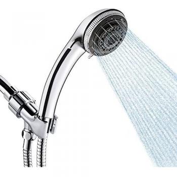 Welan Handheld Spray High Pressure Shower Head and Hose with 1.5M Hose in Chrome Finish
