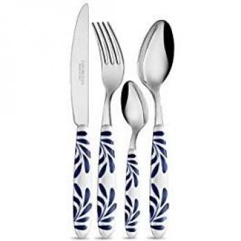 Emporio Zani Servizio posate Santorini acciaio 24 pezzi bianco blu