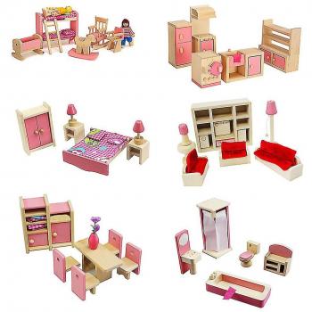 Kit de Meubles en Bois pour Maison de Poupée
