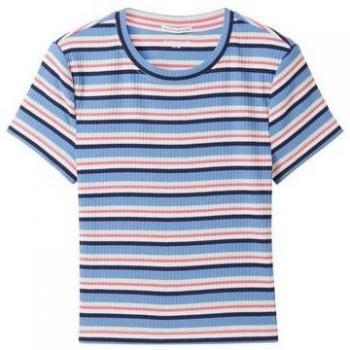 Tom Tailor Mädchen T-Shirt, blau mit Streifenmuster, Größe 164