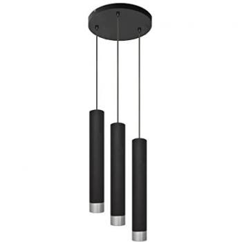 Helam Cluster Tuba: Plafón Negro de 30 cm en Cromo