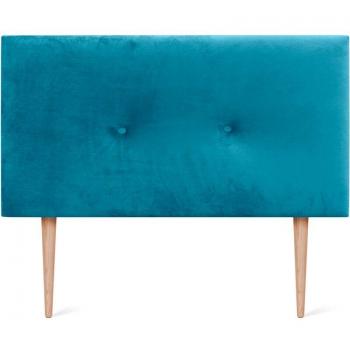 Cabecera Celeste “Sofisticado” – Terciopelo Liso, Botones Elegantes y Patas Altas