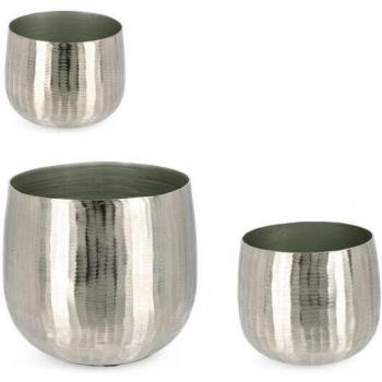 Taza de Vidrio IPERBRIKO Cincelada en Plata – D 17x14,5 cm