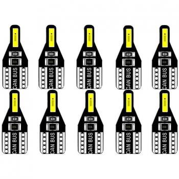 Pack de 10 ampoules LED T10 W5W – éclairage interne auto, noir, Avensis, Opel Mokka, Focus 2/3, Fiesta 12V