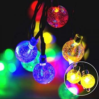 Bunte Solar Lichterkette 8‑Modi Outdoor Dekoration