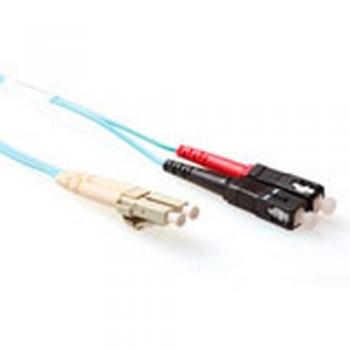 ACT 10 M LSZH Multimode 50/125 OM3 Glasfaser Patchkabel Duplex mit LC und SC Steckern