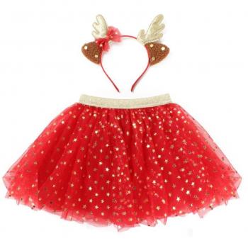 Conjunto de Reno Navideño Infantil: Tutú y Diadema