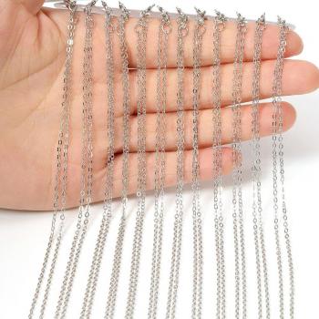 12 chaînes de collier en métal or 40cm